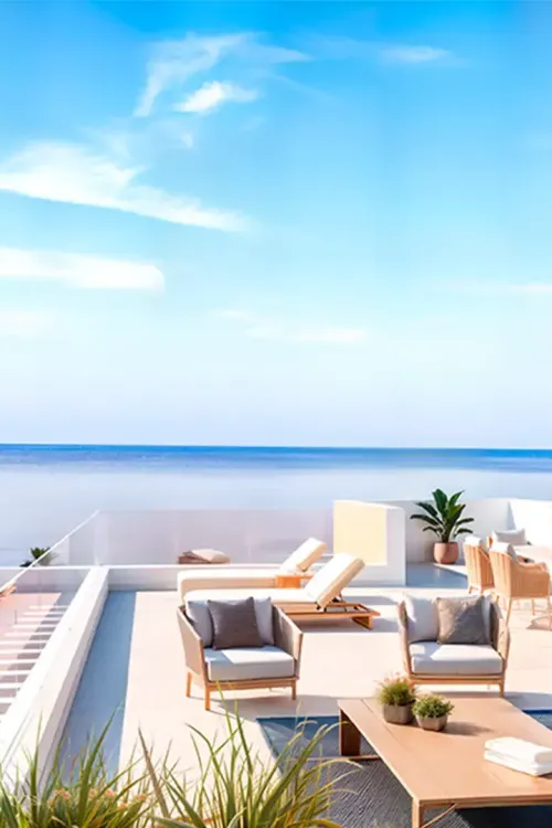 A balcony overlooking the Mediterranean