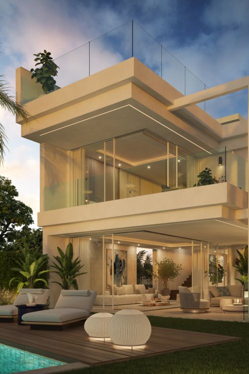 Villa de lujo en Marbella, zona Valdeolletas, con piscina privada y vistas al mar